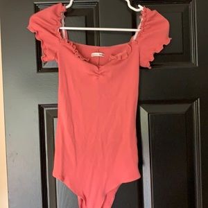 Reformation Jean ruffle bodysuit